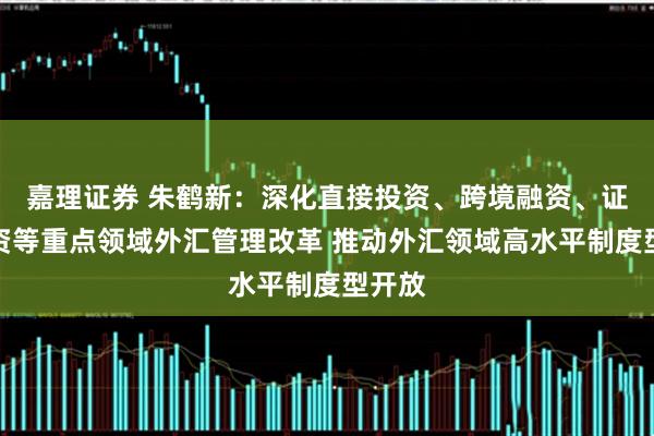 嘉理证券 朱鹤新：深化直接投资、跨境融资、证券投资等重点领域外汇管理改革 推动外汇领域高水平制度型开放